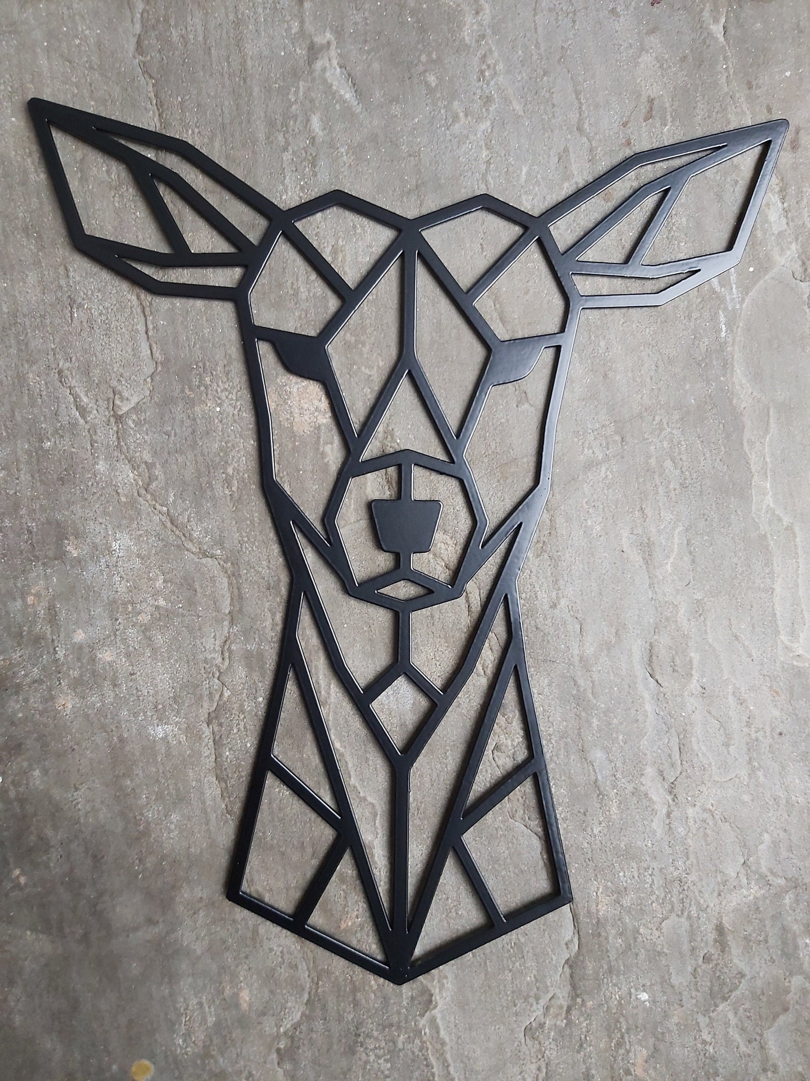 Stag Head/metal Wall Art/geometric Wall Art/doe Etsy