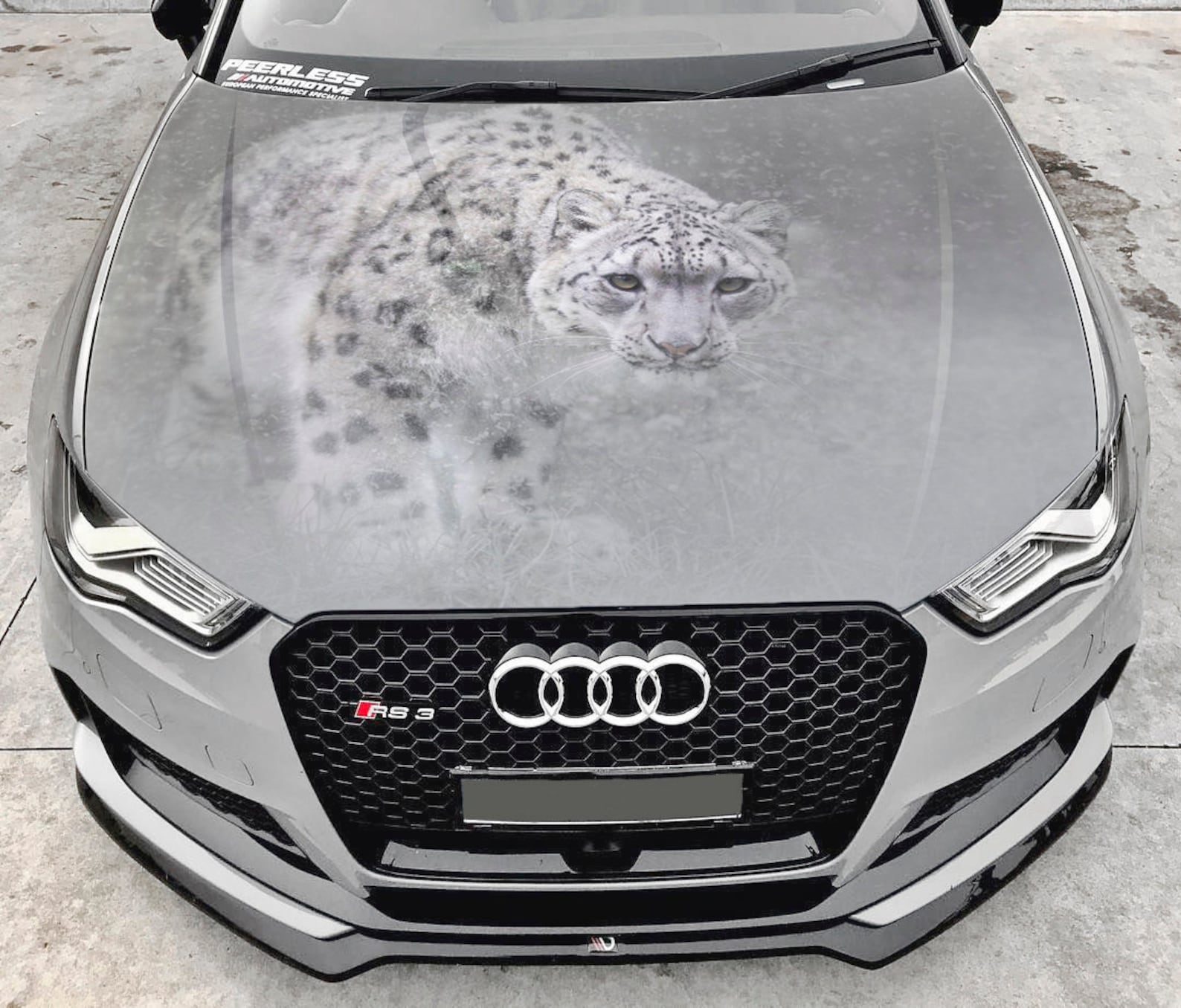 Snow Leopard Car Hood Wrap Vinyl Decal Full Color Graphics Etsy