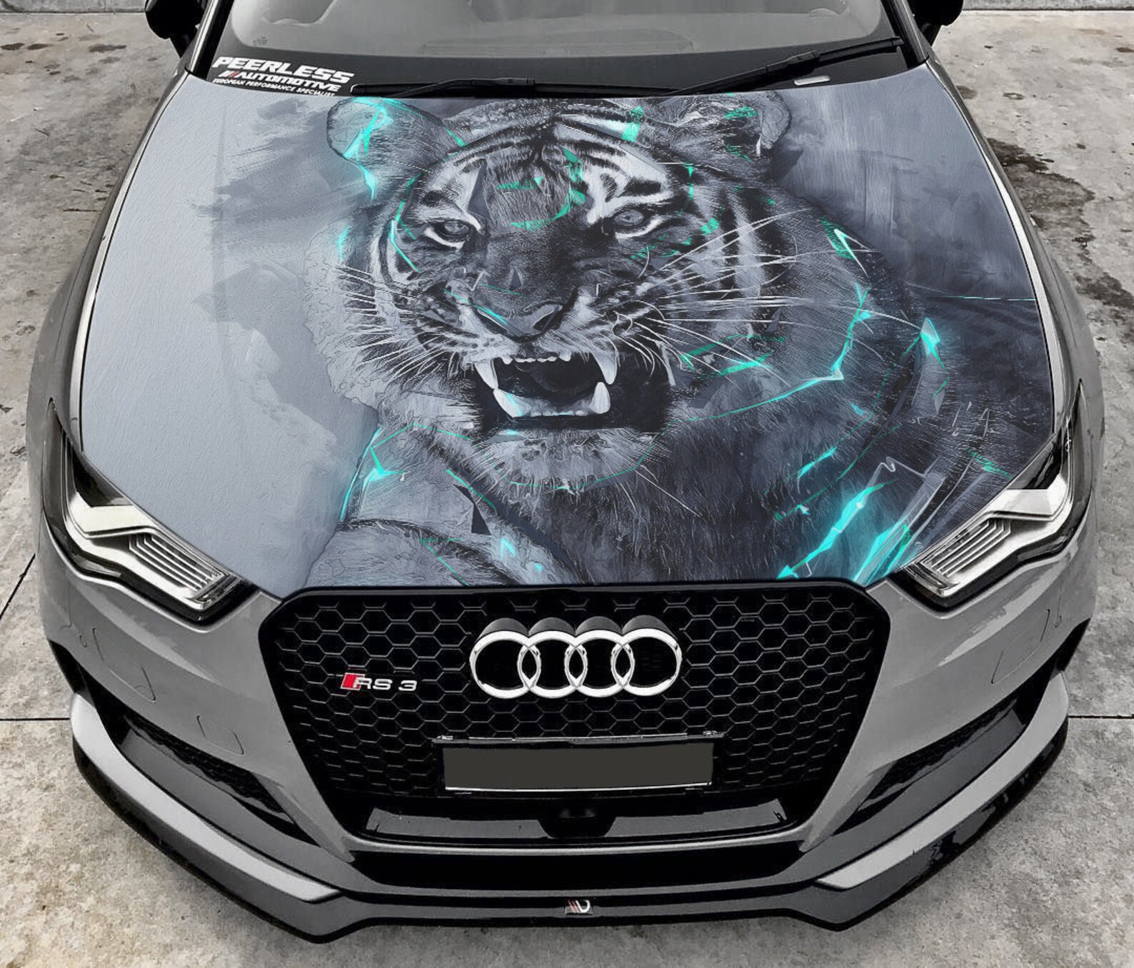 Tiger Car Hood Wrap Vinyl Decal Full Color Graphics Etsy