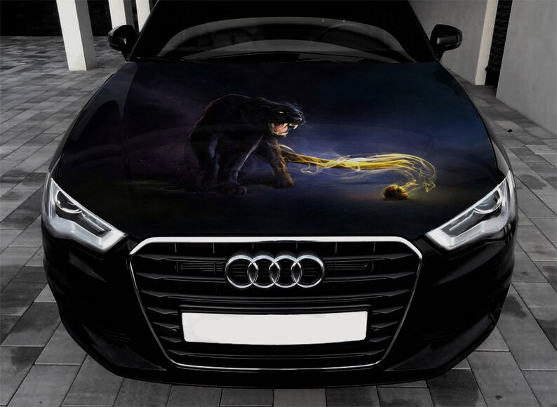 Panther Car Hood Wrap Vinyl Decal Full Color Graphics Etsy