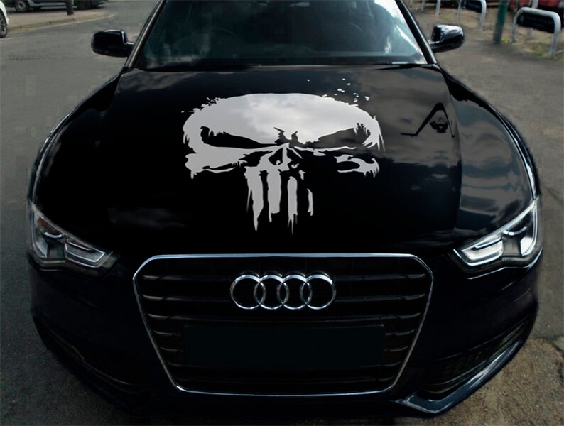Punisher Skull Car Hood Wrap Vinyl Decal Full Color Graphics | Etsy