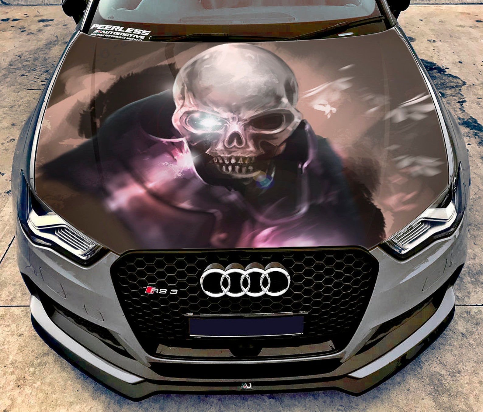 Skeleton Skull Car Hood Wrap Vinyl Decal Full Color Graphics | Etsy