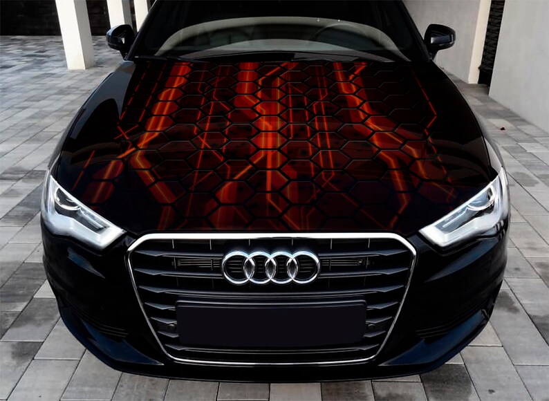 Abstract 3D Car Hood Wrap Vinyl Decal Full Color Graphics Etsy