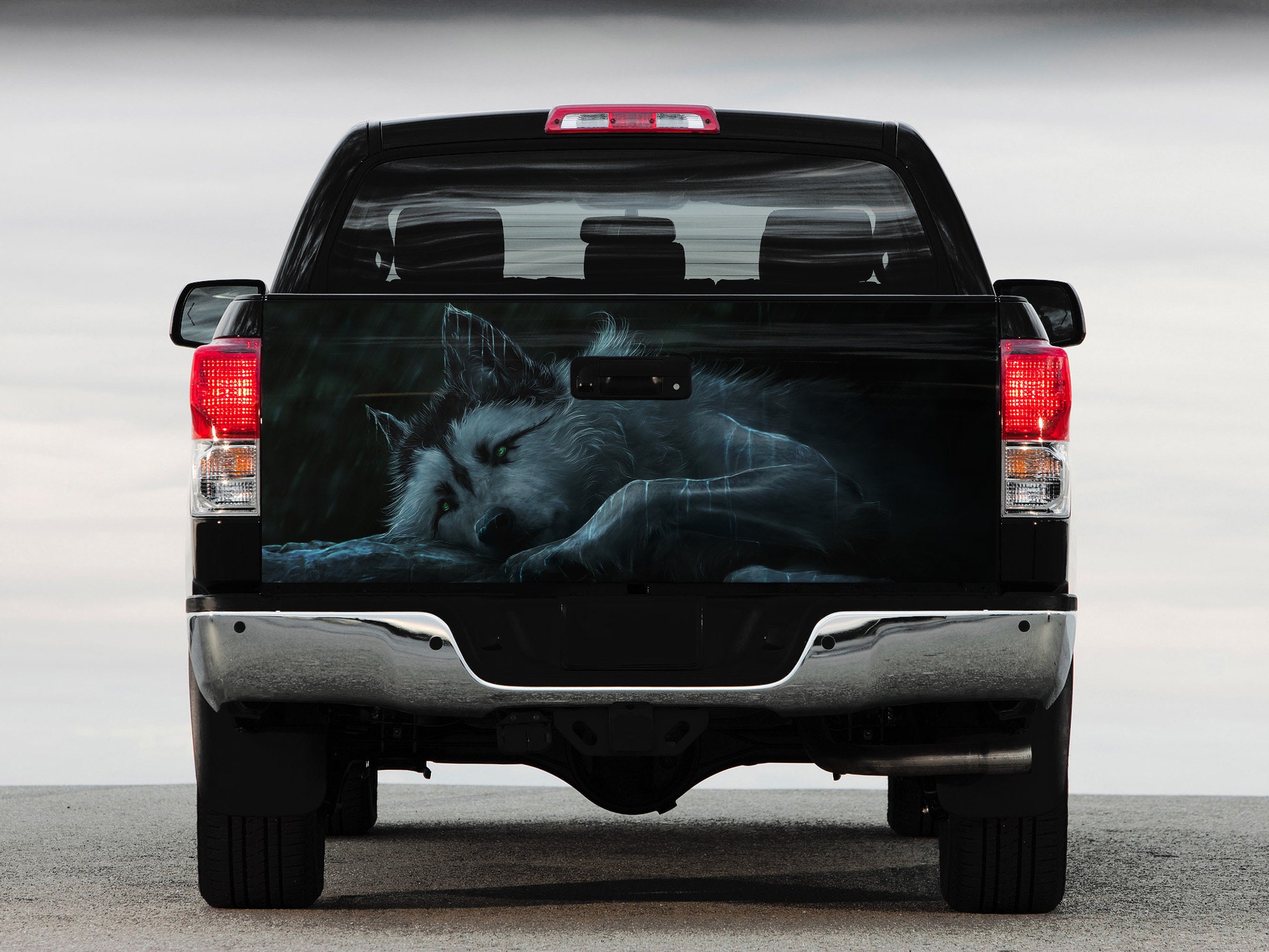 Tailgate Vinyl Wrap Full Color Graphics Truck Decal White Wolf Etsy