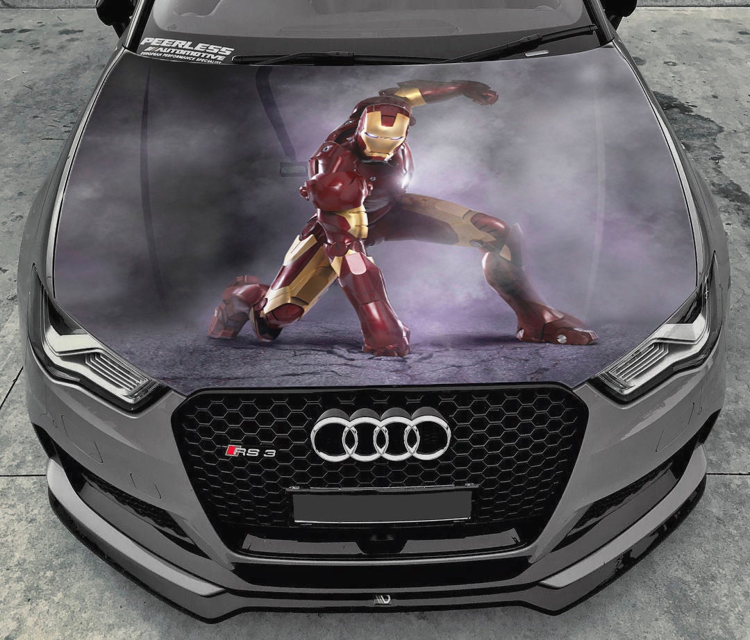 Iron Man Car Hood Wrap Vinyl Decal Full Color Graphics Etsy