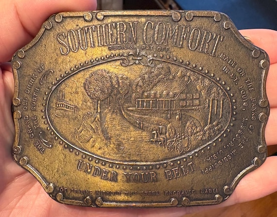 Vintage Southern Comfort Brass Belt Buckle New Brass Southern Comfort Southern South Soco Mississippi  main image 3