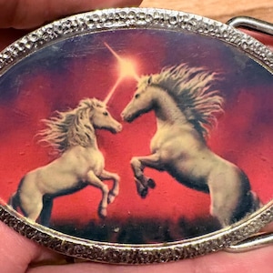 Vtg 1983 Signed London Pewter Unicorn Belt Gold 80s Whimsigoth Indie Western 30 Vintage Unicorn Belt Buckle – Carl & Priscilla main image 4