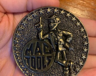 Vintage Mac Tools The Great American Buckle Company Limited Edition Trucks Machinery Solid Brass Belt Buckle Rare