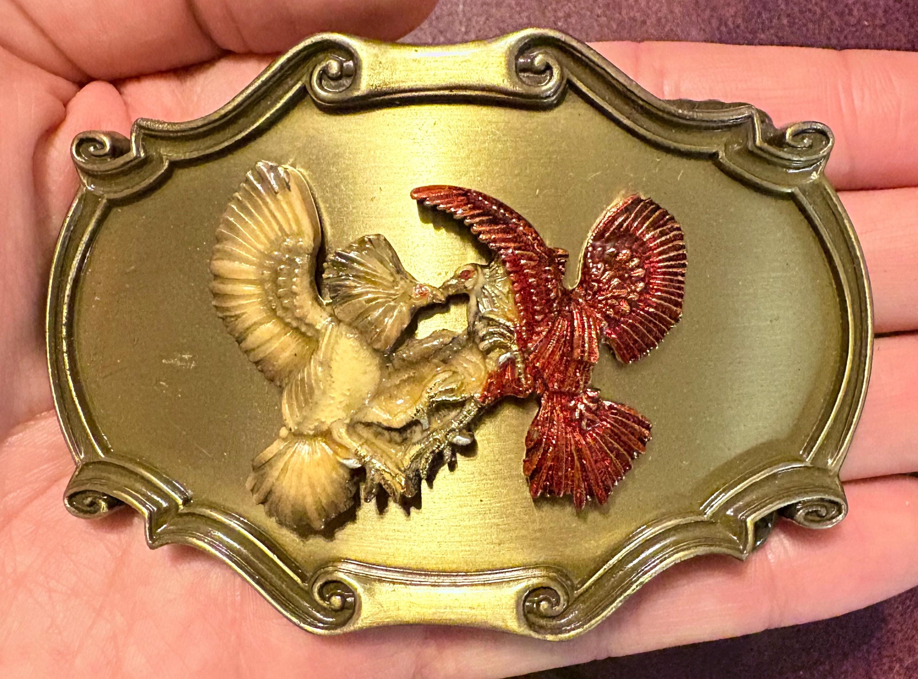 vintage マクドナルド RainTree グリマス ベルト バックル レア Vintage 1978 Raintree Belt Buckle – Fighting Gamecocks Design Rare