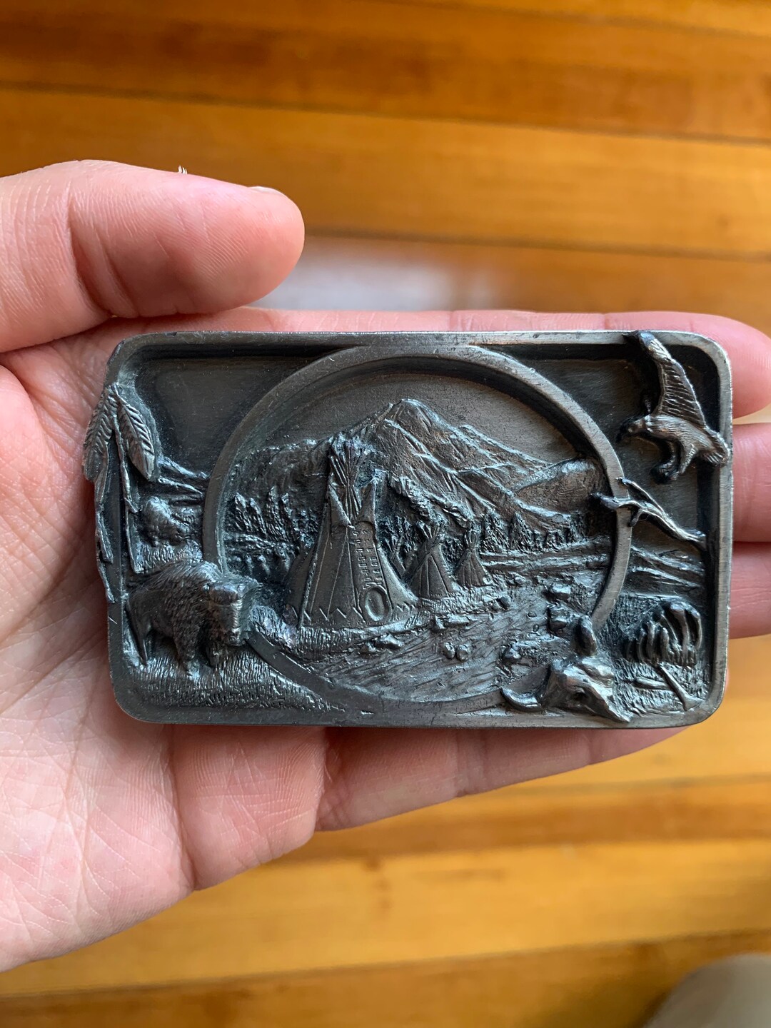 Vintage Native American Indian Tepee Solid Pewter 1983  display picture 3