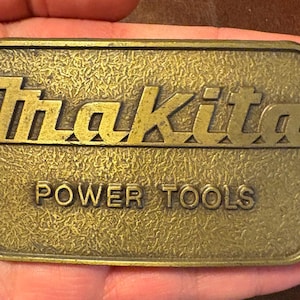 Vintage Makita Power Tools Belt Buckle – Solid Brass, Made in USA Rare