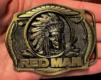 Red Man Chewing Tobacco Belt Buckle