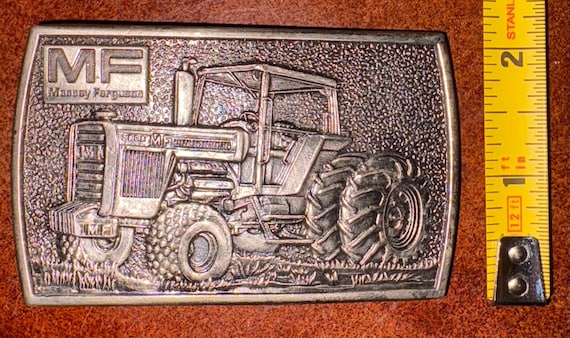 Vintage Massey Ferguson MF Tractor Belt Buckle The Great American Buckle Company Limited Edition 1978 Farm Collectible View 3