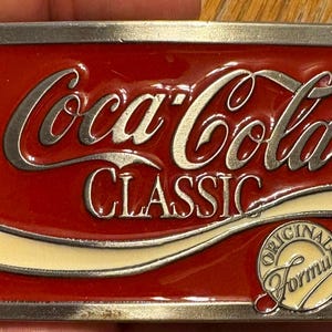Vintage Coca Cola Classic Original Formula 1980: Solid Brass Soda Pop Soft Drink Belt Buckle Rare