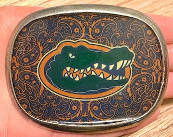 Vintage Florida Gators-riemgesp - University of Florida - Paisley-emailleontwerp - collegiale westerse stijl