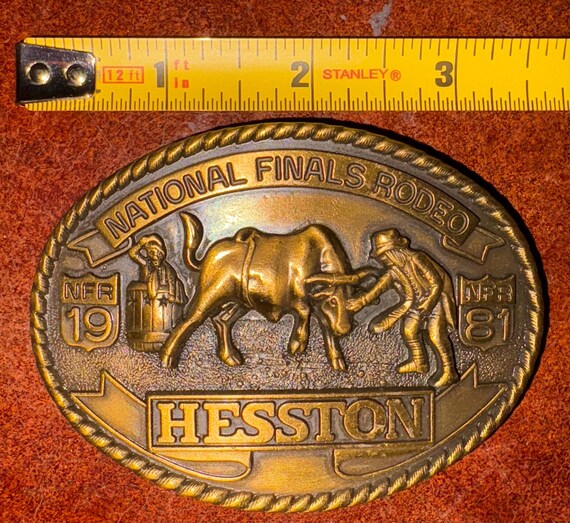 Vintage 1981 National Finals Rodeo NFR Hesston Collector Belt Buckle Seventh Edition View 4