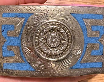 Belt Buckle Native Art Aztec Aztecan Mayan South America 