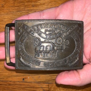 Hebilla de cinturón de latón sin marcar, de colección, de Detroit, Michigan, de Henry Ford, de los años 80, para coleccionistas de coches y camiones.