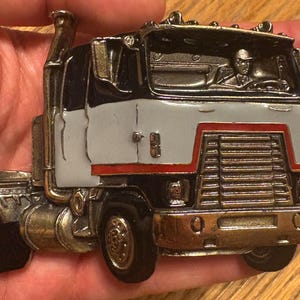 Vintage 1980 The Great American Buckle Co. Truck Belt Buckle – Limited Edition Big Rig Hauling Trucking Solid Brass Belt Buckle Rare