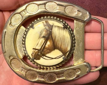 Pinto Horse Association Solid Brass Vintage Belt Buckle by  display picture 2