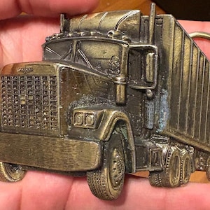 Vintage Peterbilt 1990 Limited Edition The Great American Buckle Company Big Rig Hauling Vehicle Solid Brass Belt Buckle Rare