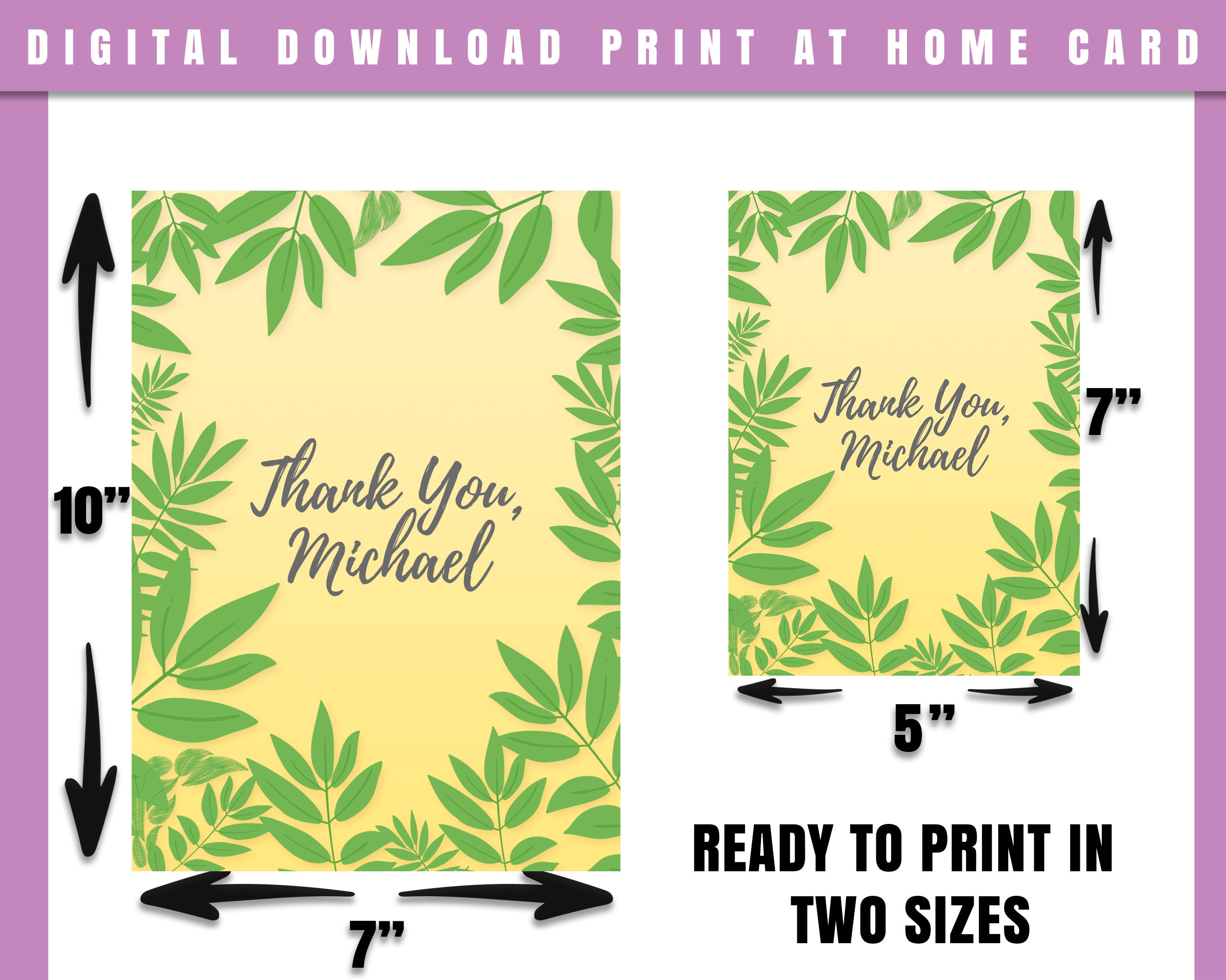 Thank You Cards. Print at Home Thank You Cards. Personalized Etsy