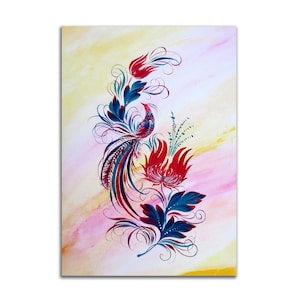 Instant Download. Ukrainian painting. Petrykivka art. Ukrainian gift. Ukrainian artist Kateryna Komar