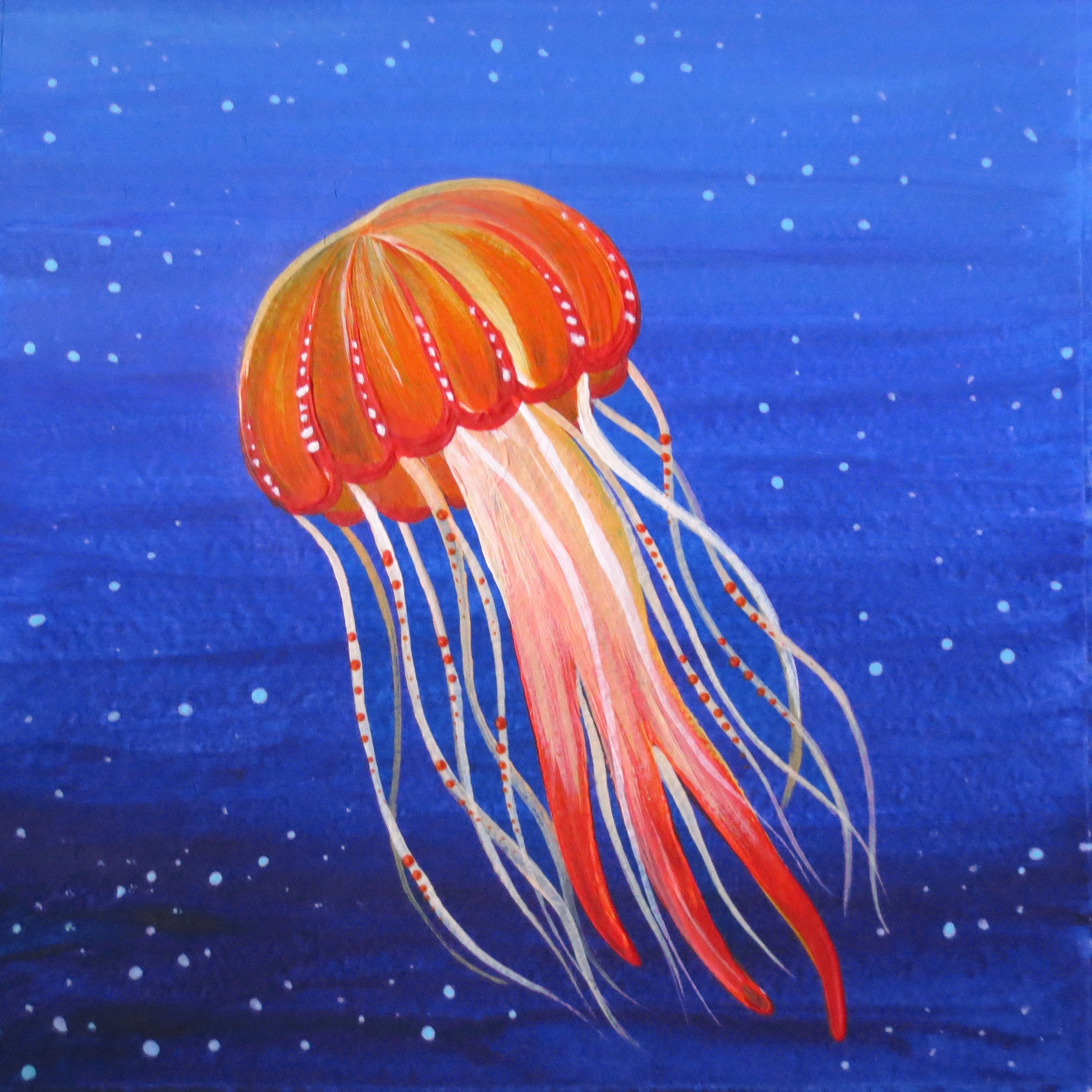 Jellyfish Original Acrylic Painting. Sea Art. Undersea World Etsy UK