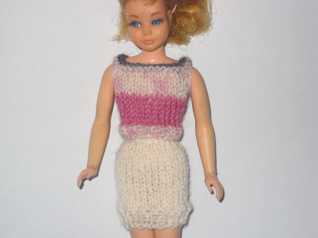 Doll Collar Knitted Top & A-line Half Skirt Set-up main image 1