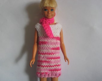 Knitted dress for Skipper and scarf