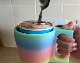 Ice Cream Holder With Handle and Spoon Holder Novelty Gift Idea