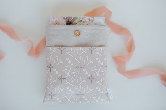Canvas Bible Sleeve with Pocket: Christian Book Cover
