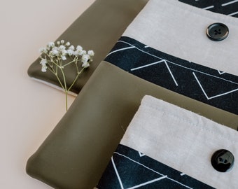 Funda de libro con dos bolsillos / Funda de piel sintética / Elegante protector para lector electrónico o libro de bolsillo / Accesorio para lector