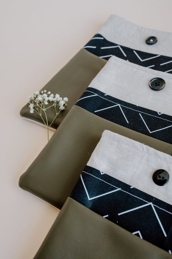 Two-Pocket Book Sleeve | Faux Leather Book Cover | Stylish E-Reader or Paperback Protector | Reader Accessory