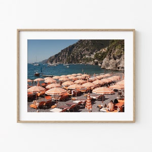 Beach Umbrella Print | Italy Beach Club | Amalfi Coast Print | Mediterranean Art | Downloadable Print | Italy Poster | Coastal Prints