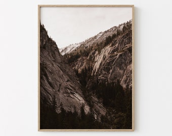 Yosemite National Park Print | Half Dome | California Wall Art | Mountain Snow | Downloadable Print