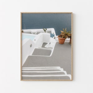 Greece Stairs Print | Santorini Wall Art | Pastel Wall Art | Europe Travel Print | Greece Wall Decor | Downloadable Print