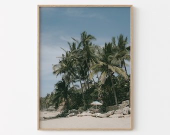 Palmboomafdruk | Sayulita Mexico-afdruk | Tropische strandpalm | Boho strand digitaal | Surfplank kunst aan de muur | Downloadbare afdruk