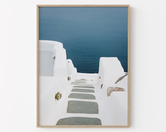 Greece Print | Santorini Wall Art | Pastel Wall Art | Europe Travel Print | Greece Wall Decor | Downloadable Print
