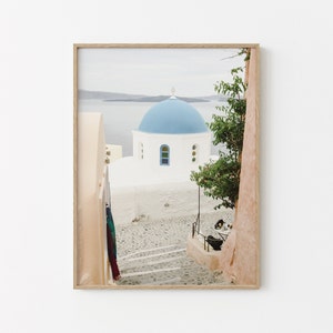 Greece Print | Santorini Wall Art | Pastel Wall Art | Europe Travel Print | Greece Wall Decor | Downloadable Print