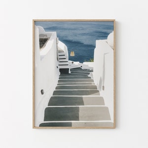 Greece Stairs Print | Santorini Wall Art | Pastel Wall Art | Europe Travel Print | Greece Wall Decor | Downloadable Print