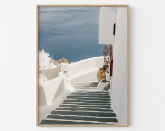 Greece Print | Santorini Wall Art | Pastel Wall Art | Europe Travel Print | Greece Wall Decor | Downloadable Print