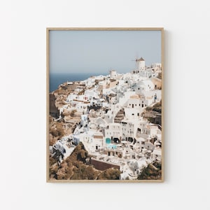 Oia Greece Print | Santorini Wall Art | Pastel Wall Art | Europe Travel Print | Greece Wall Decor | Downloadable Print