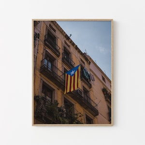 Barcelona Print | Catalan Flag | Spain Poster | Downloadable Print | Spanish Decor | Spain Wall Art | Barcelona Poster