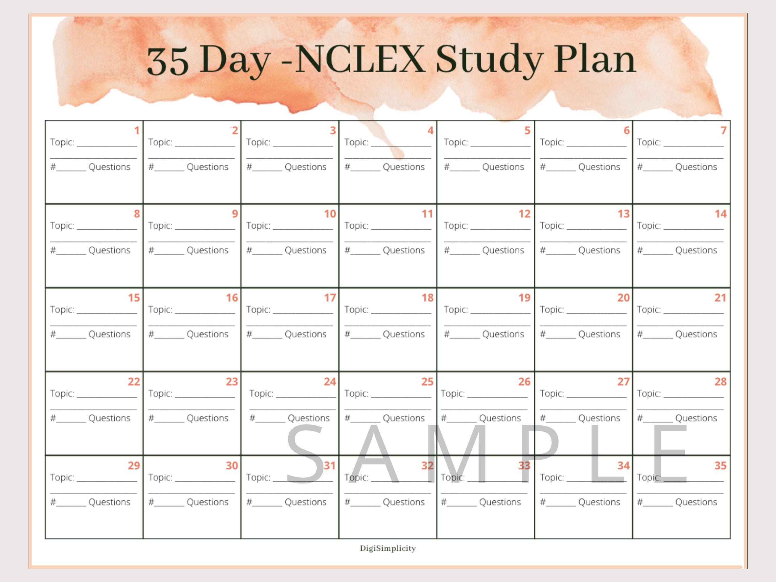 5 Week Nclex Study Plan Gsa