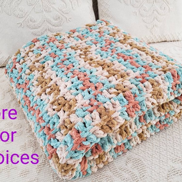 Cozy Handmade Throw | Chunky Crochet | Super Soft Sofa Blanket | Multiple Colors