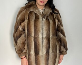 Vintage Real Fur Moscow Jacket Size M-L [formal Winter Fur Coat