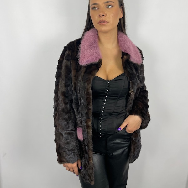 Veste de Mink Fur Patchwork