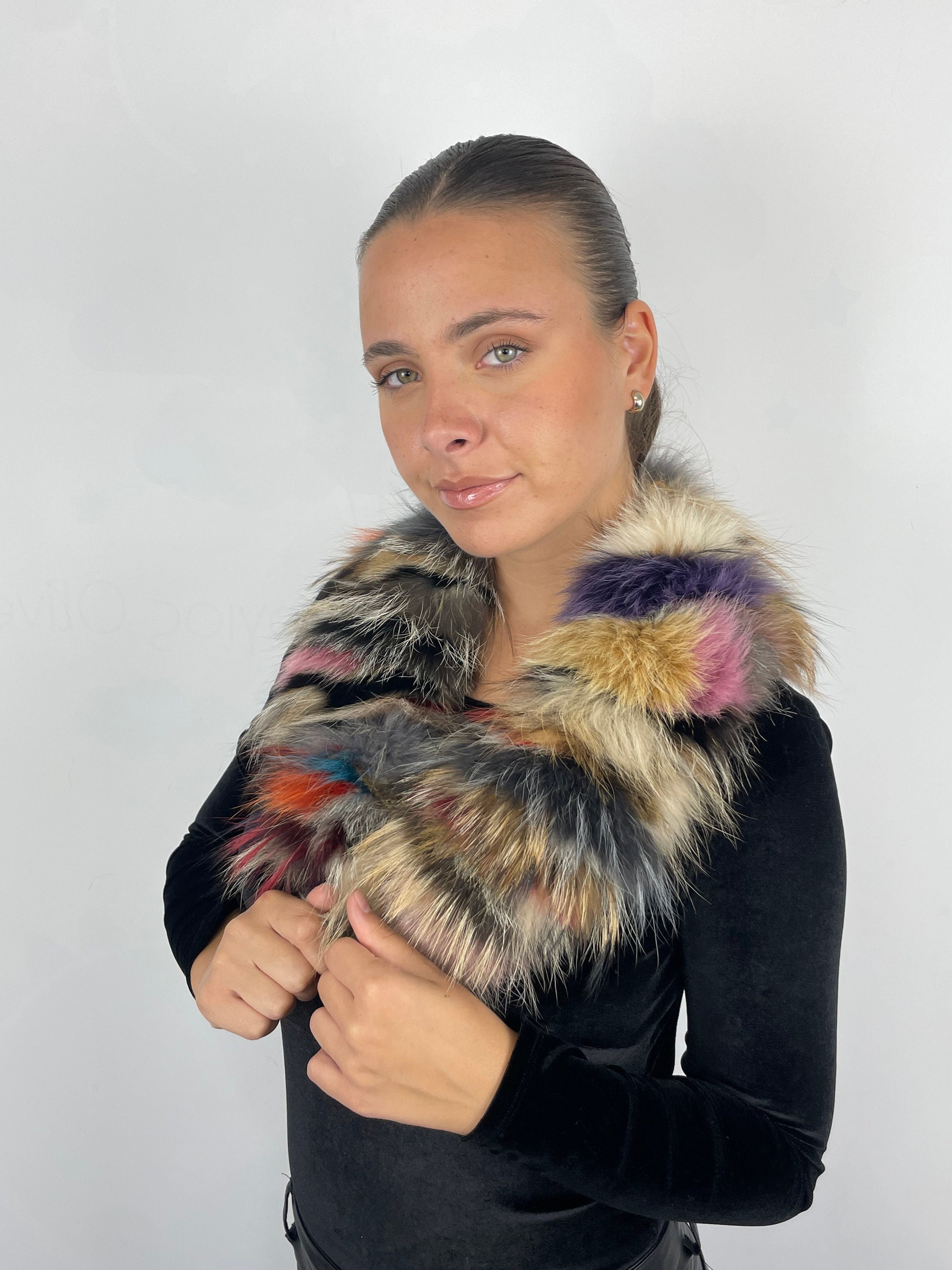 Genuine fur scarf sale