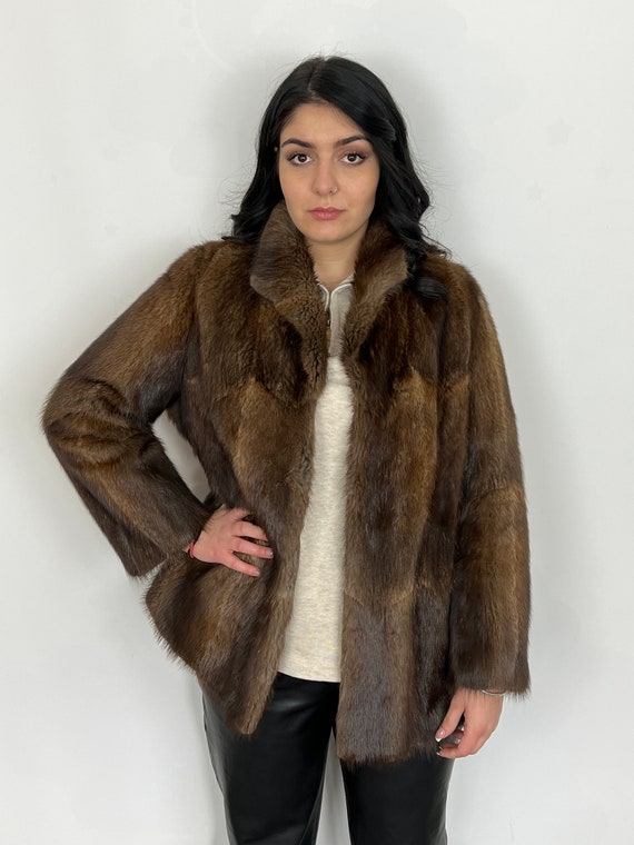 ジャケット・アウター vintage fur coat Vintage Real Fur Moscow Short Jacket | Size M-L [formal Winter Fur